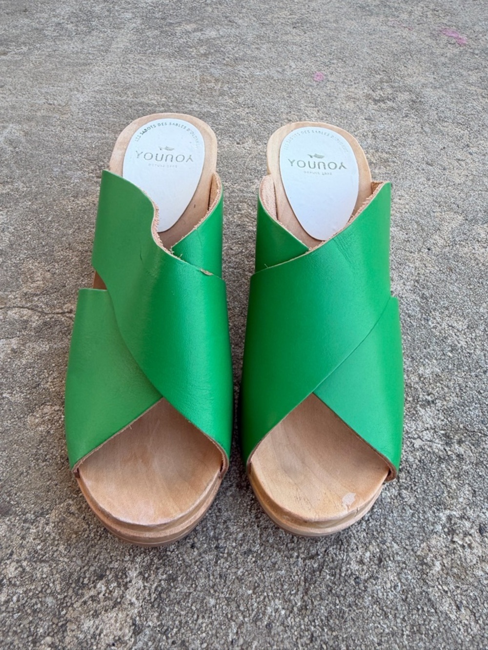 Sabot YouYou Green Leather Mules Clogs Designer Platform Heels Women’s EU 36 - Picture 8 of 16